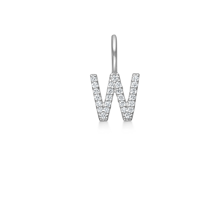 My W Diamant Anheng - 18kt Hvitt Gull