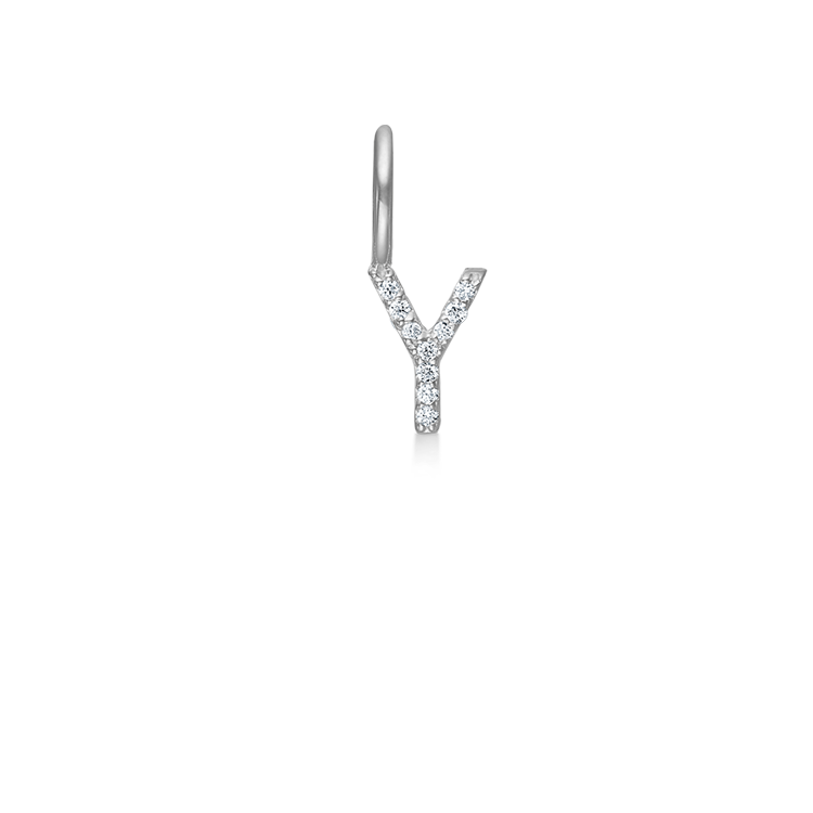 My Y Diamant Anheng - 18kt Hvitt Gull