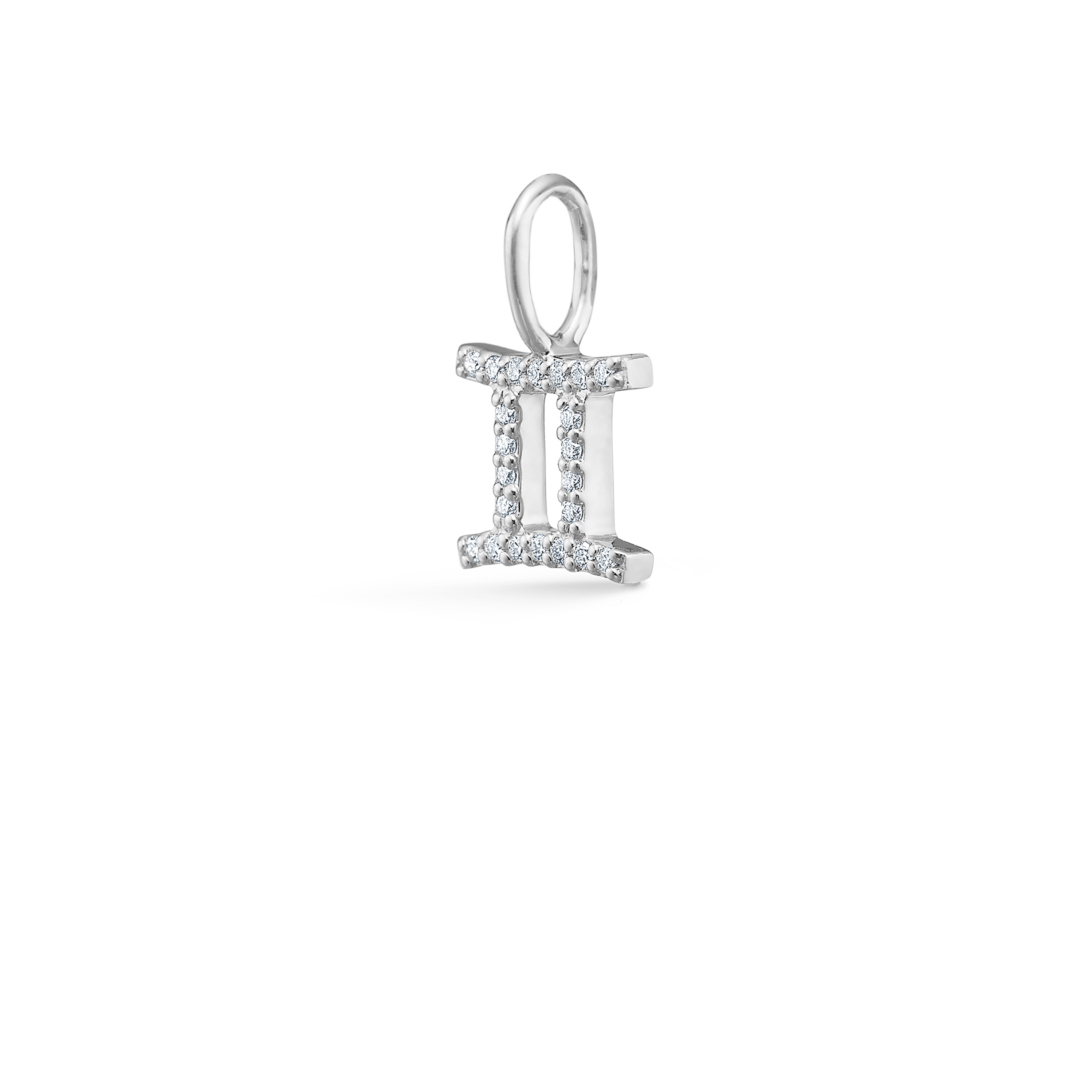 My Tvillingene Diamant Anheng - 18kt Hvitt Gull