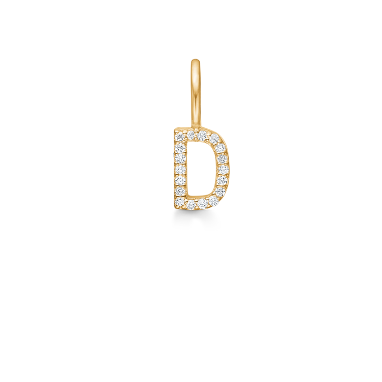 My D Diamant Anheng - 18kt Gult Gull