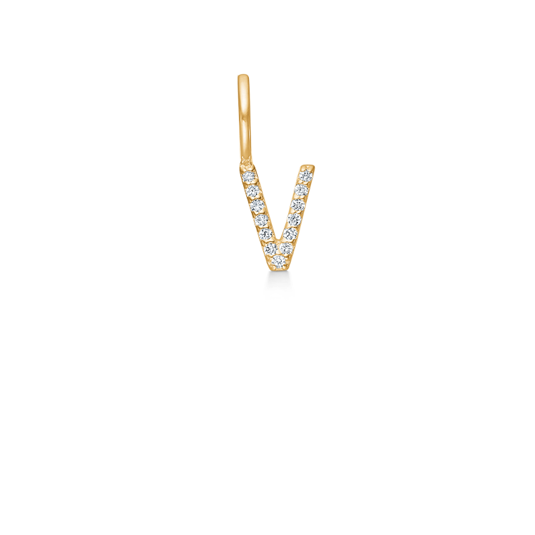 My V Diamant Anheng - 18kt Gult Gull