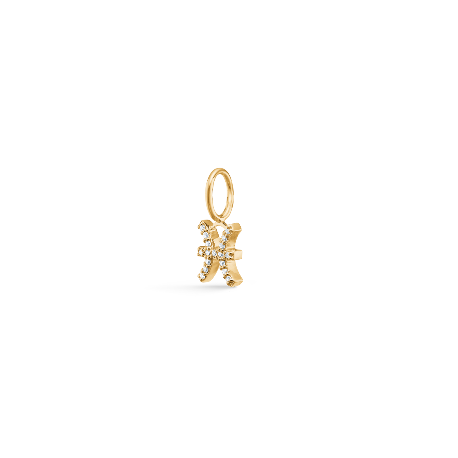 My Fiskene Diamant Anheng - 18kt Gult Gull