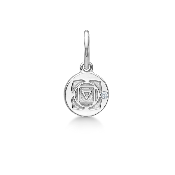 Inner Peace Root Chakra Pendant - 18kt White Gold