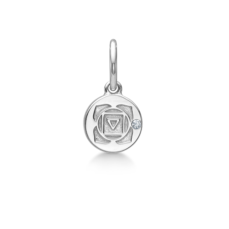 Inner Peace Root Chakra Pendant - 18kt White Gold