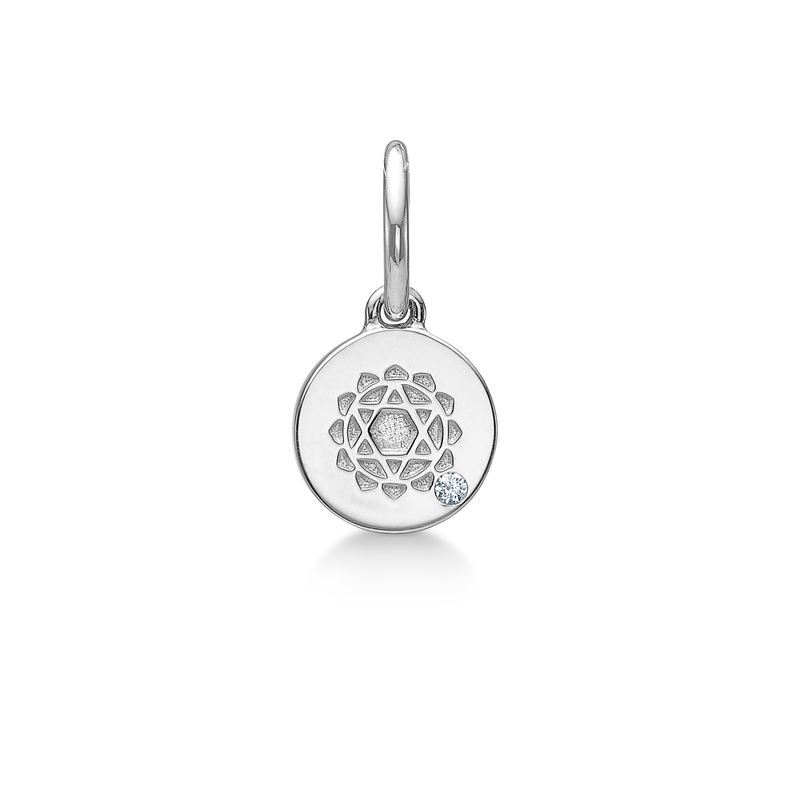 Inner Peace Heart Chakra Pendant - 18kt White Gold