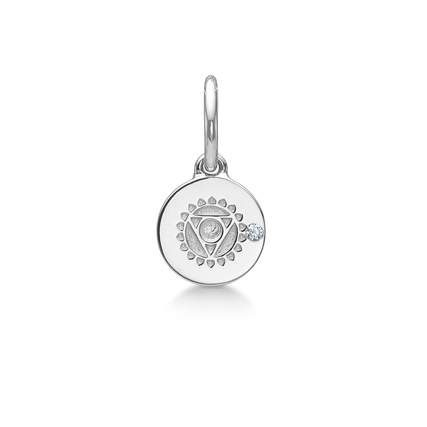 Inner Peace Throat Chakra Pendant - 18kt White Gold