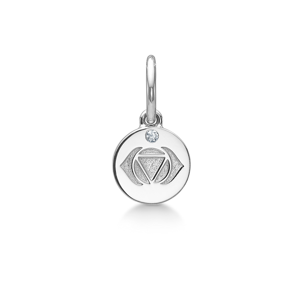 Inner Peace Third Eye Chakra Pendant - 18kt White Gold