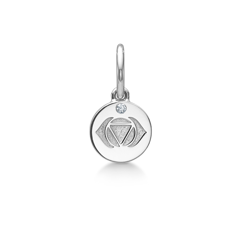 Inner Peace Third Eye Chakra Pendant - 18kt White Gold