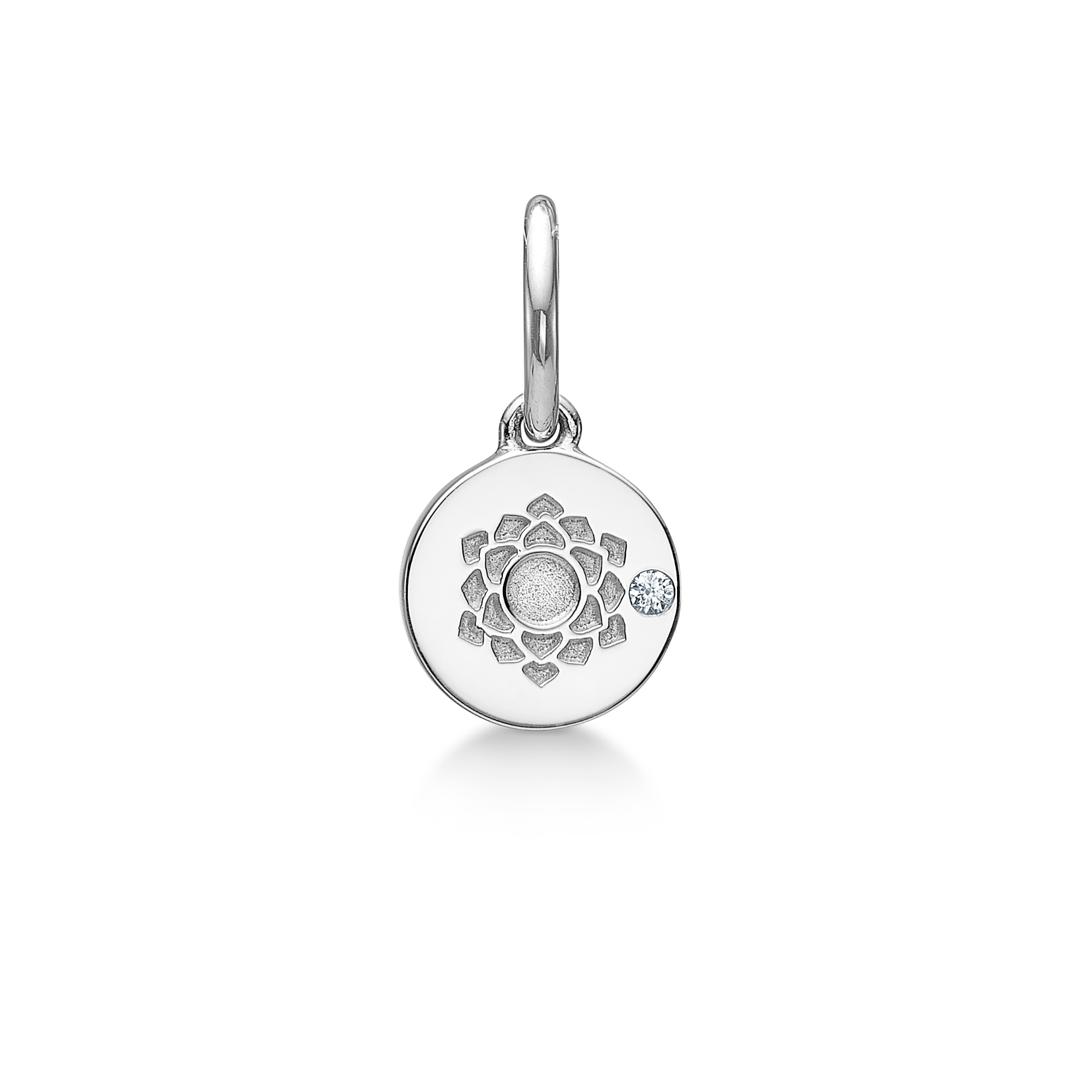 Inner Peace Krone Chakra Anheng - 18kt Hvitt Gull