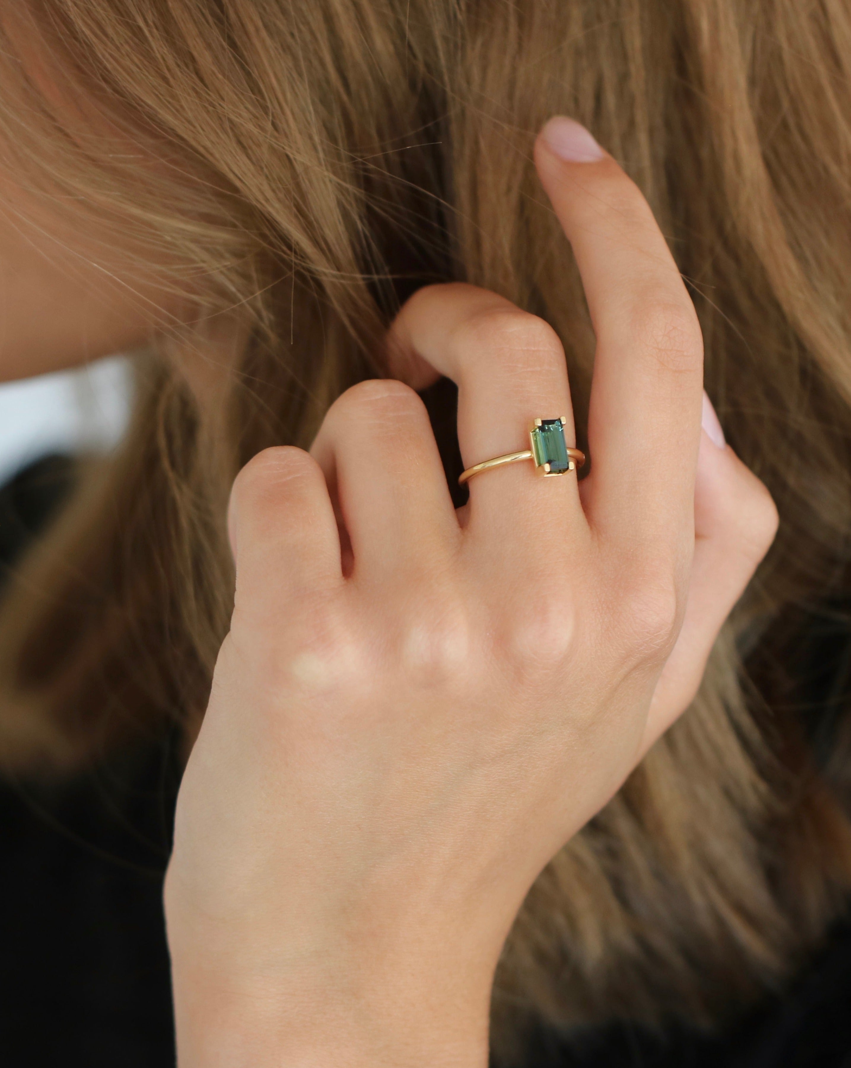 Nord Green ring turned - 18kt Gult Gull