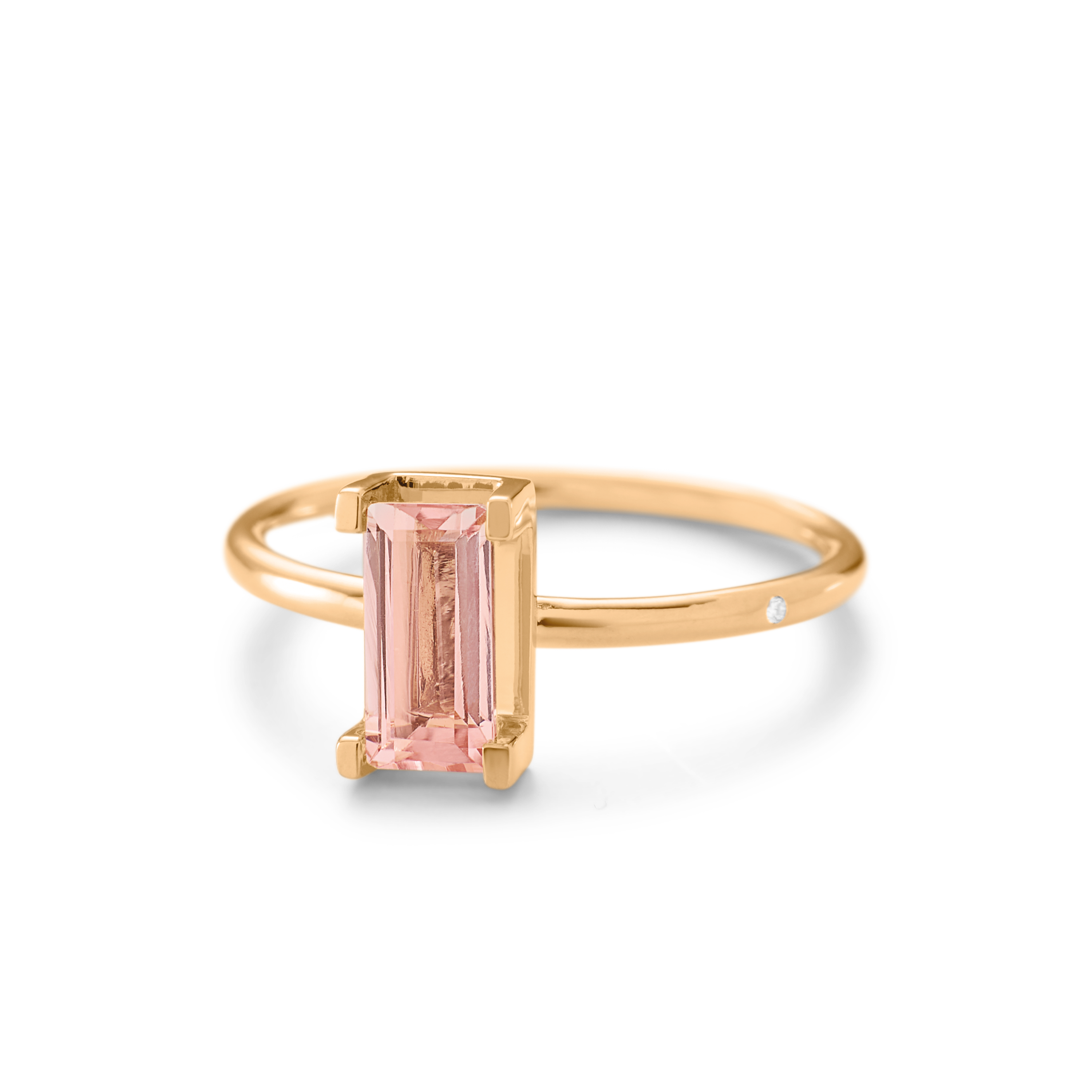 Nord Pink Ring Turned - 18kt Gult Gull
