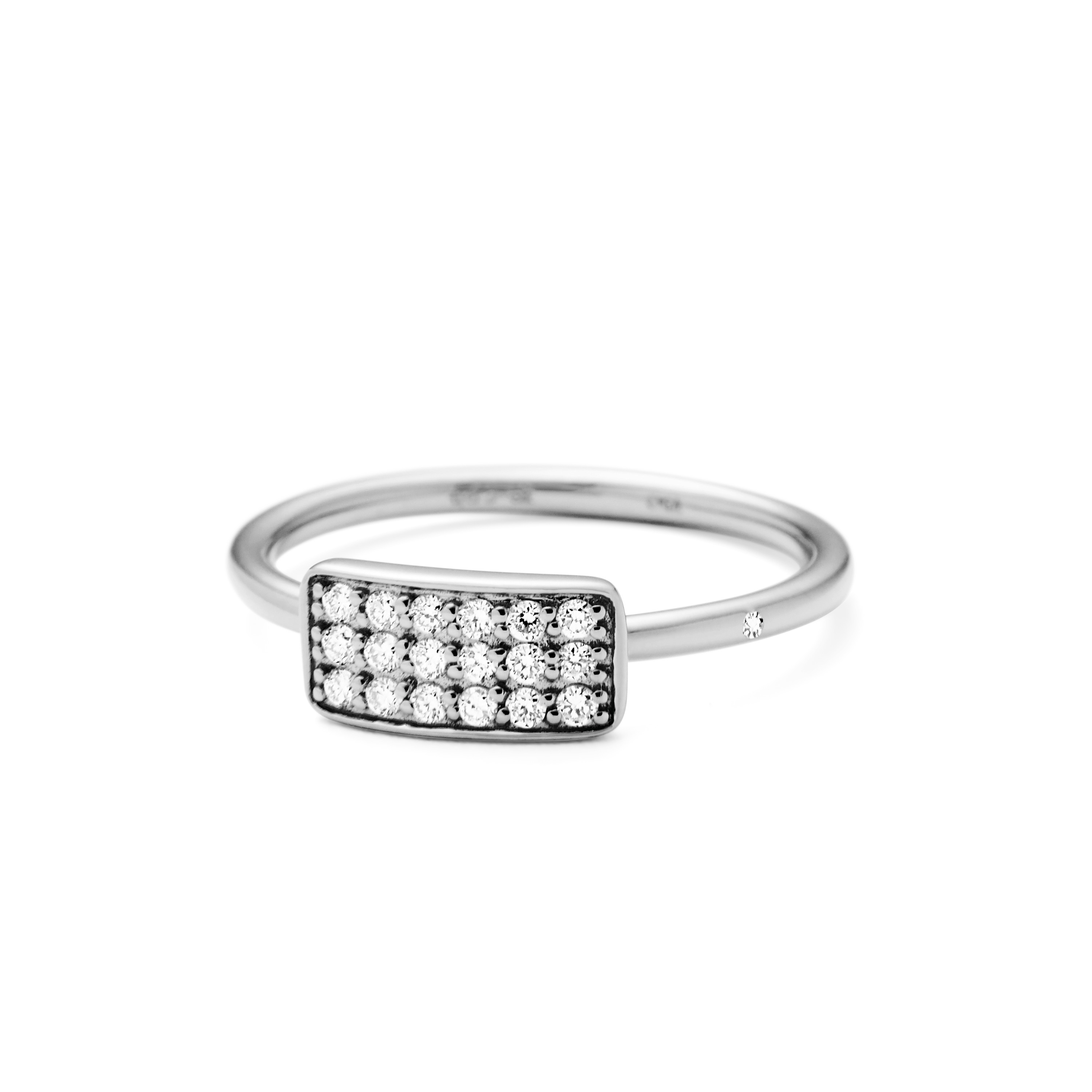 Square Diamantring - 18kt Hvitt Gull