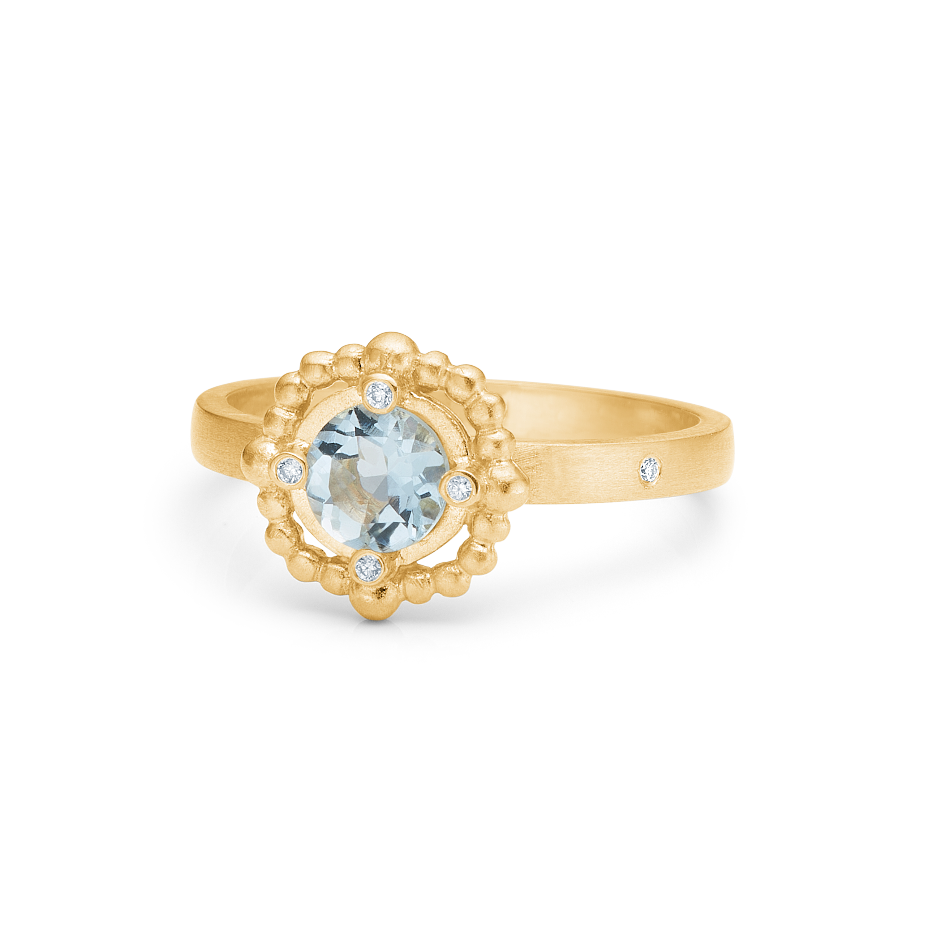Orbit Blue Ring - 18kt Gult Gull