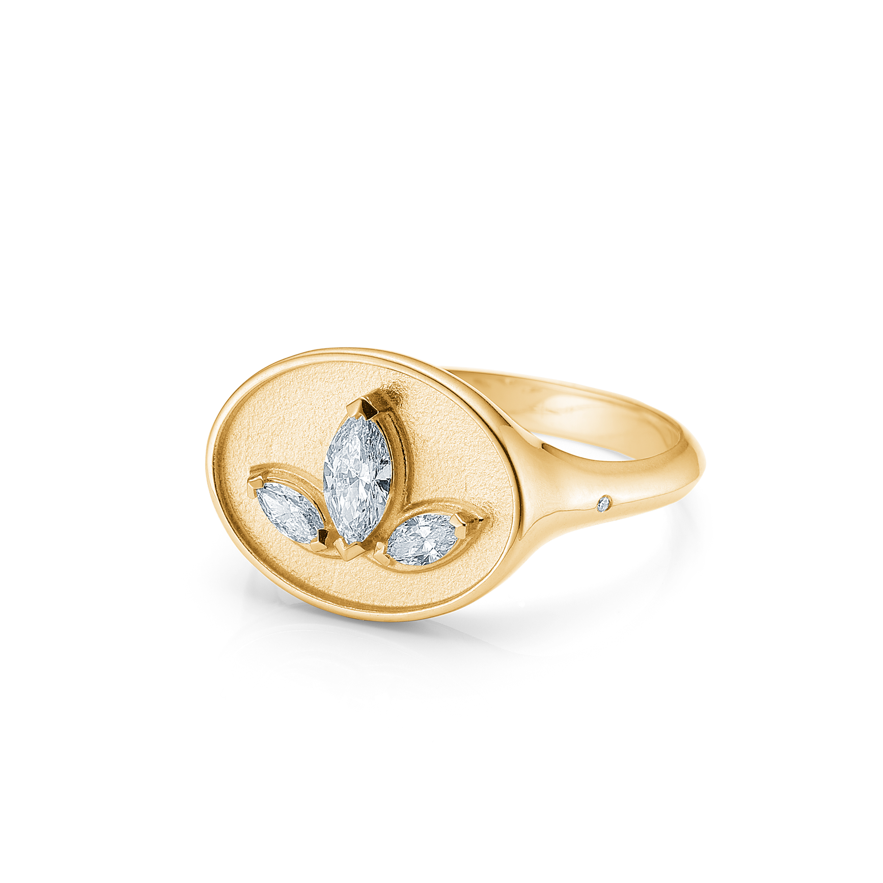 Inner Peace Lotus Diamantring - 18kt Gult Gull