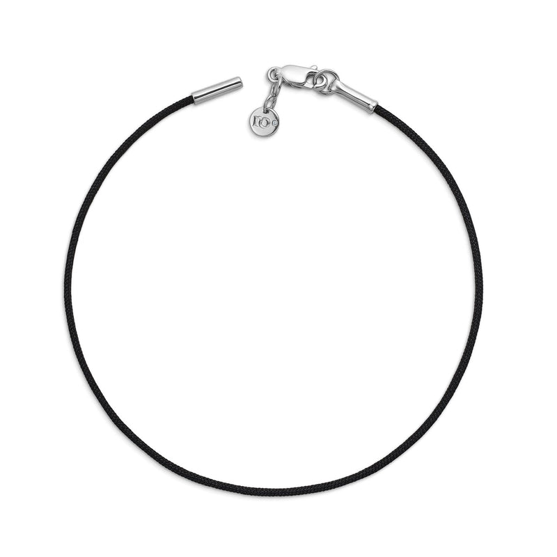 Inner Peace Bracelet Black Cord - 18kt White Gold