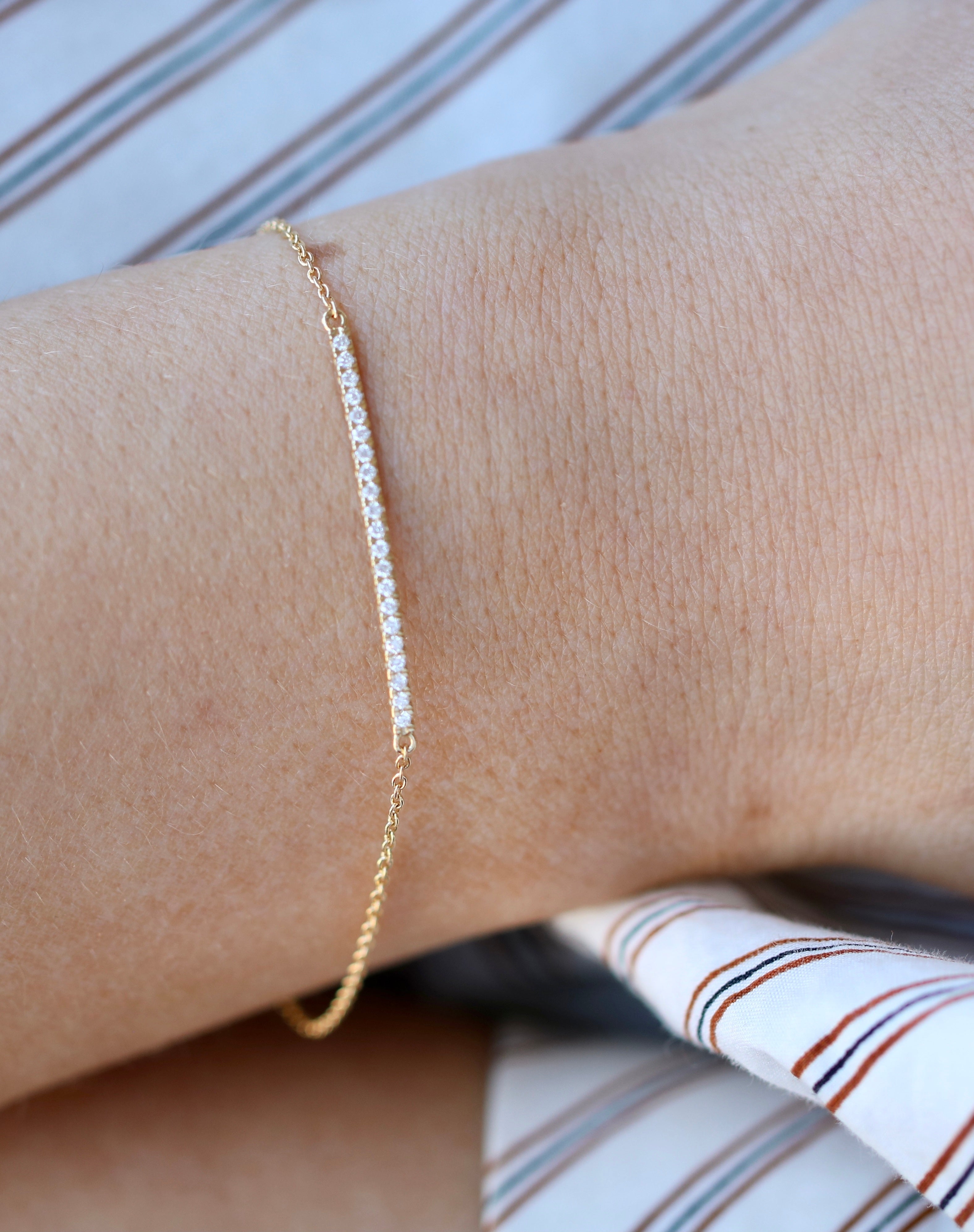 Rock Classic Diamantarmbånd - 18kt Gult Gull