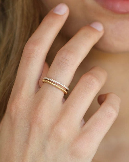 Orbit Dot Ring - 18kt Gult Gull