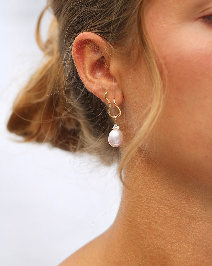 Fryd Pink Perle Anheng S - 18kt Gult Gull