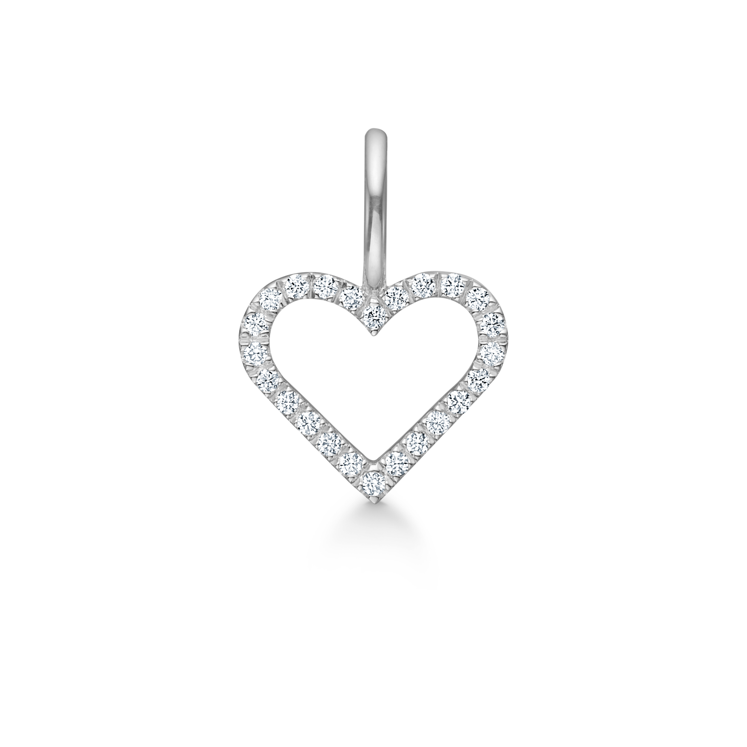 Symbols Open Heart diamant Anheng - 18kt Hvitt Gull