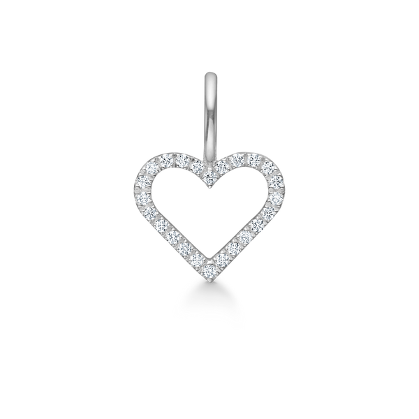 Symbols Open Heart diamant Anheng - 18kt Hvitt Gull