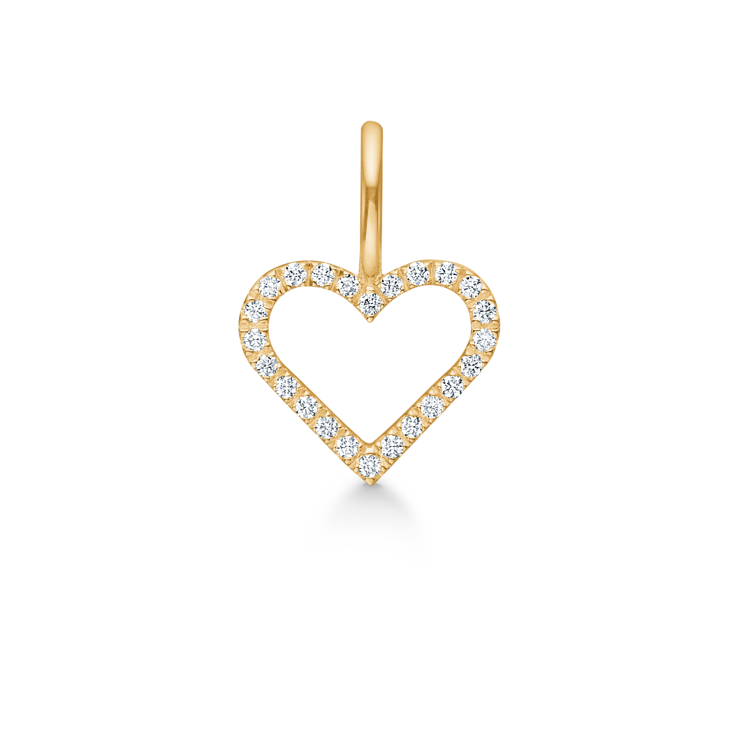 Symbols Open Heart diamant Anheng - 18kt Gult Gull