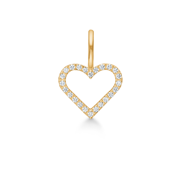 Symbols Open Heart diamant Anheng - 18kt Gult Gull