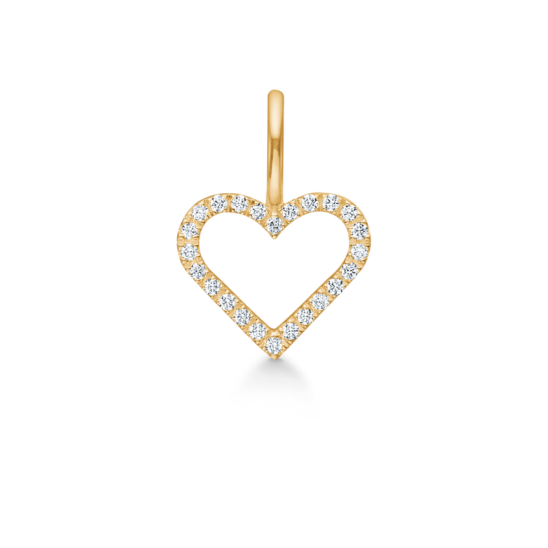 Symbols Open Heart diamant Anheng - 18kt Gult Gull