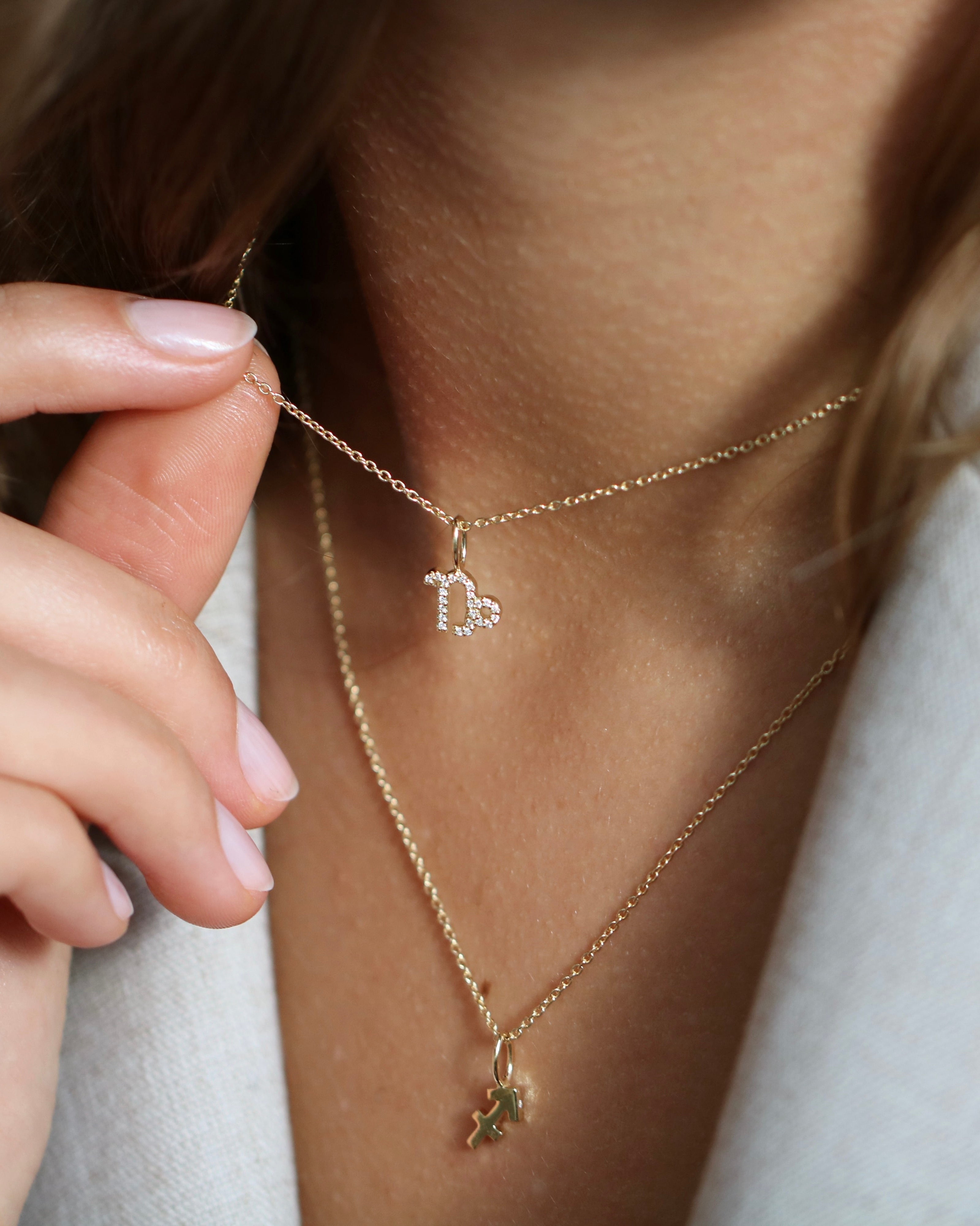 My Steinbukken Diamant Anheng - 18kt Gult Gull
