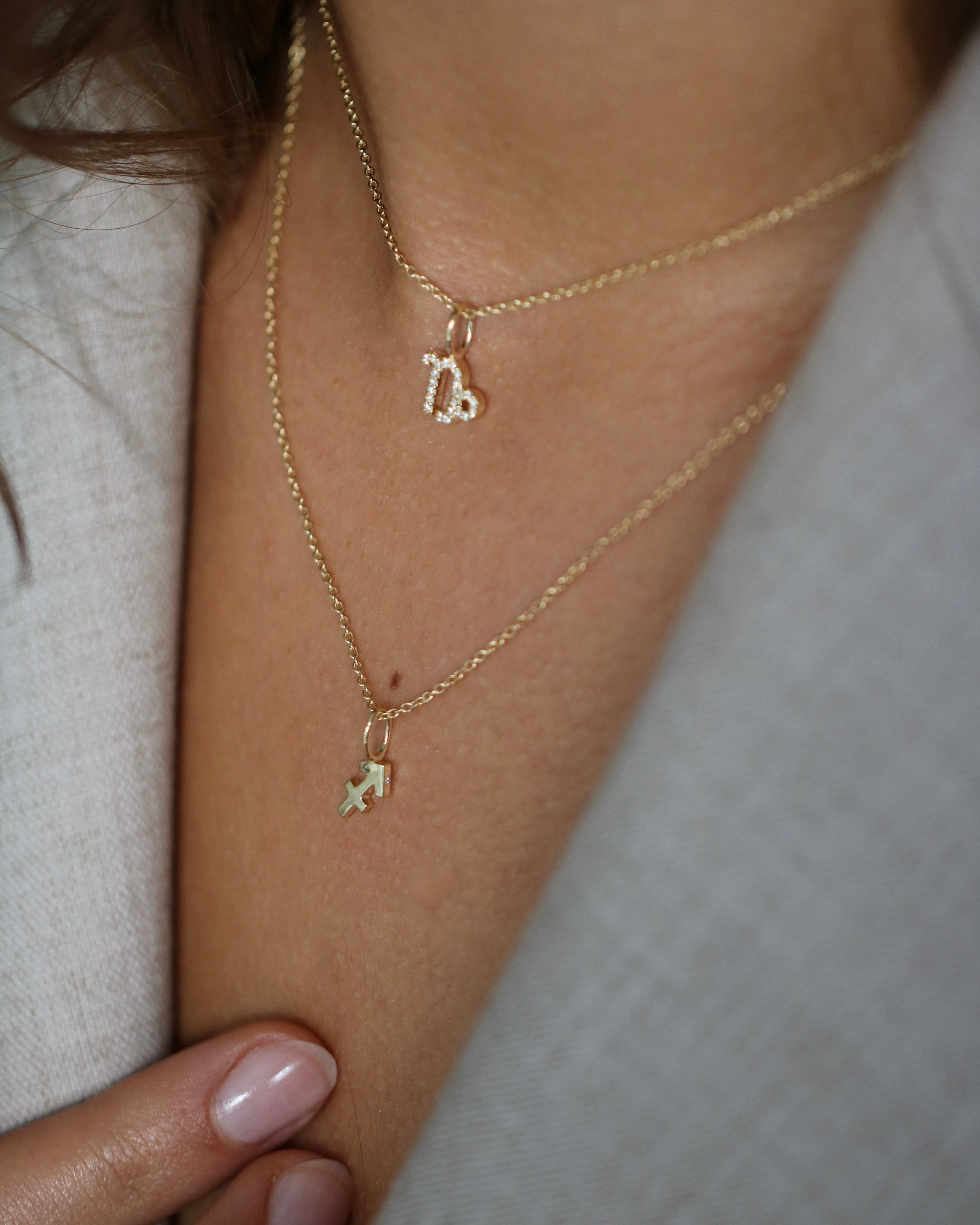 My Steinbukken Diamant Anheng - 18kt Gult Gull