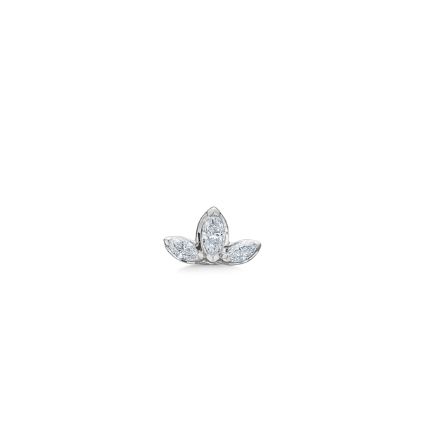 Inner Peace Lotus diamant ørestikk – 18kt Hvitt Gull