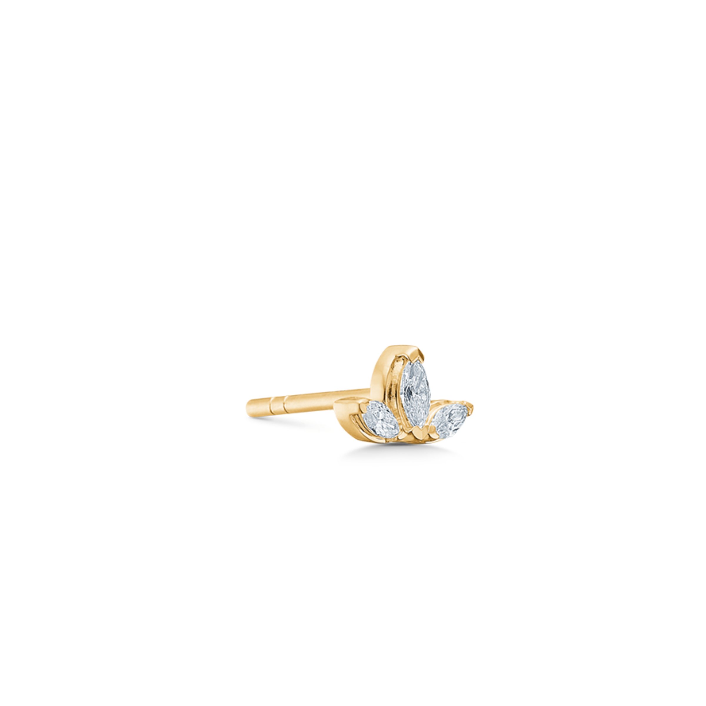 Inner Peace Lotus diamant ørestikk – 18kt Gult Gull