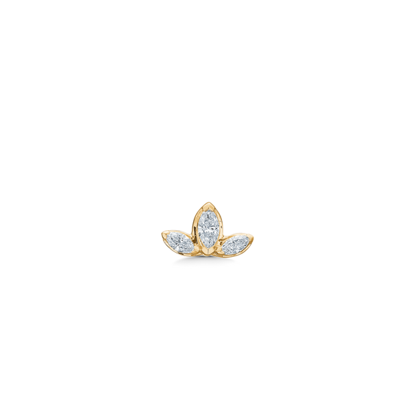 Inner Peace Lotus diamant ørestikk – 18kt Gult Gull