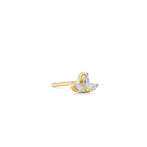 Inner Peace Lotus diamant ørestikk – 18kt Gult Gull