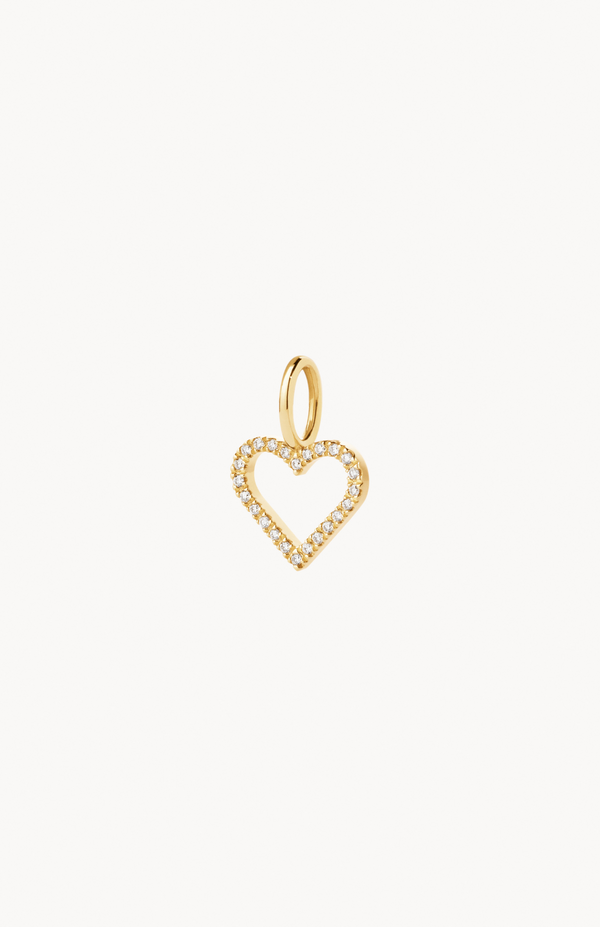 Symbols Open Heart diamant Anheng - 18kt Gult Gull
