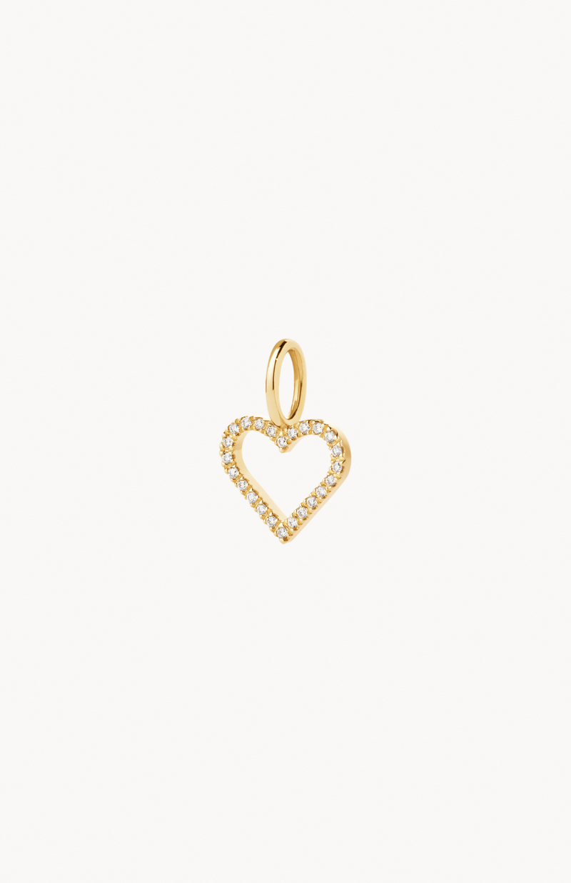 Symbols Open Heart diamant Anheng - 18kt Gult Gull