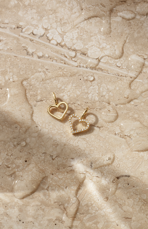 Symbols Open Heart diamant Anheng - 18kt Gult Gull