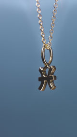 My Zodiac diamond Pisces Pendant - 18kt Yellow Gold