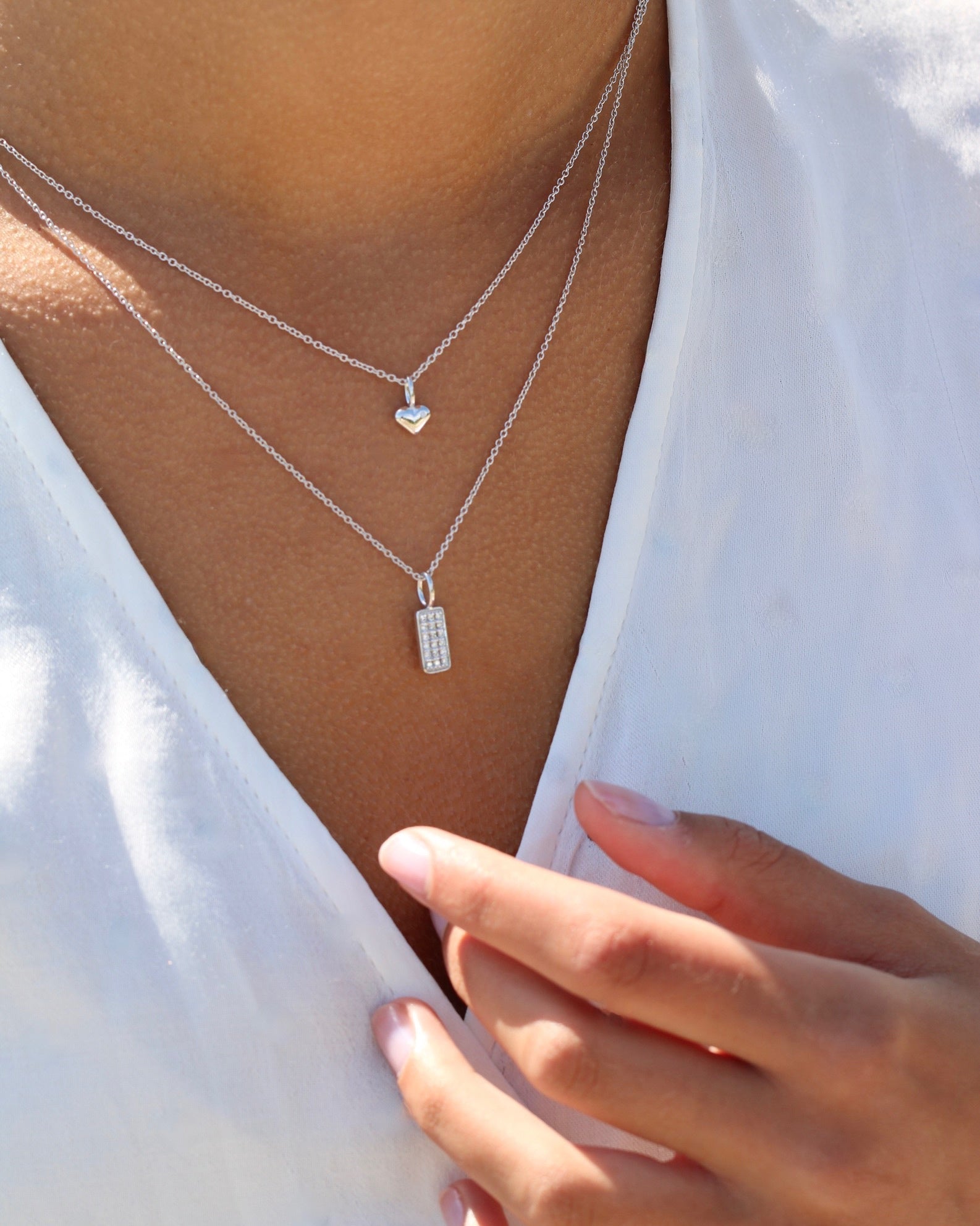 Symbols Heart Anheng - 18kt Hvitt Gull